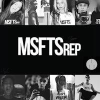 a black and white photo of a group of people with the word msfts rep