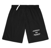 a black shorts with the words'never give up'written on it